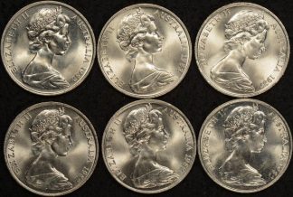 1982 platypus 20 cent Uncirculated ex broken mint roll x 6 coins