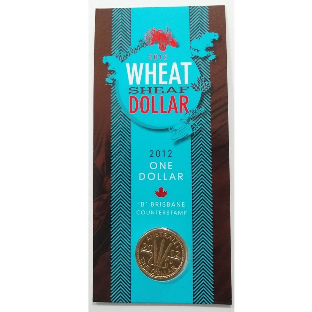 'B' Brisbane Counterstamp 2012 Australia Wheat Sheaf $1 Coin 