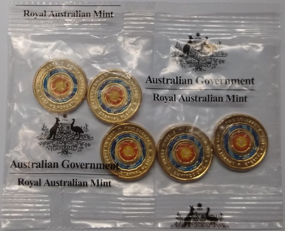 2018  $2 lest we forget Eternal Flame coin