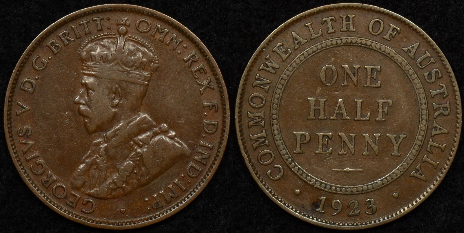 Australia 1923 Halfpenny 1 2d Good Fine The Purple Penny australia-1923-halfpenny-1-2d-good-fine-the-purple-penny