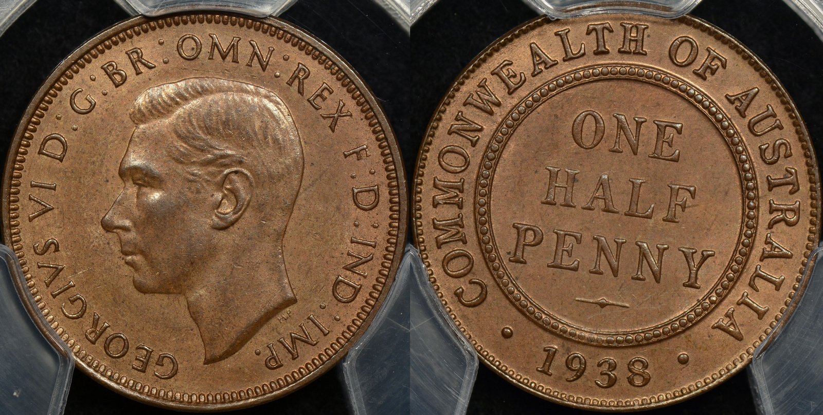 Australia 1938 Half Penny PCGS MS64BN - The Purple Penny