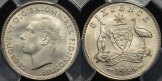 Australia 1946m sixpence 6d Choice Uncirculated PCGS MS64