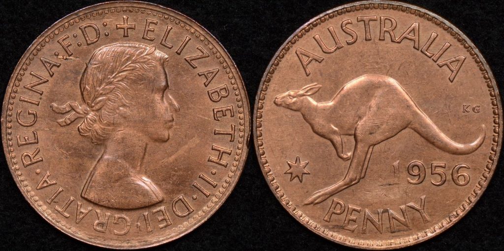 Australia 1956m penny UNC