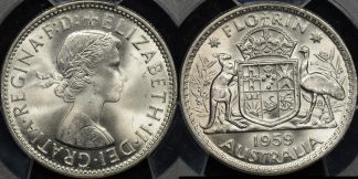 Australia 1959 florin 2s GEM Uncirculated PCGS MS64