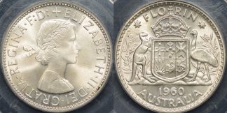 Australia 1960 florin 2s GEM Uncirculated PCGS MS65