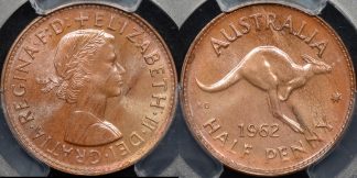 Australia 1962y halfpenny 1 2d GEM Uncirculated PCGS MS65bn
