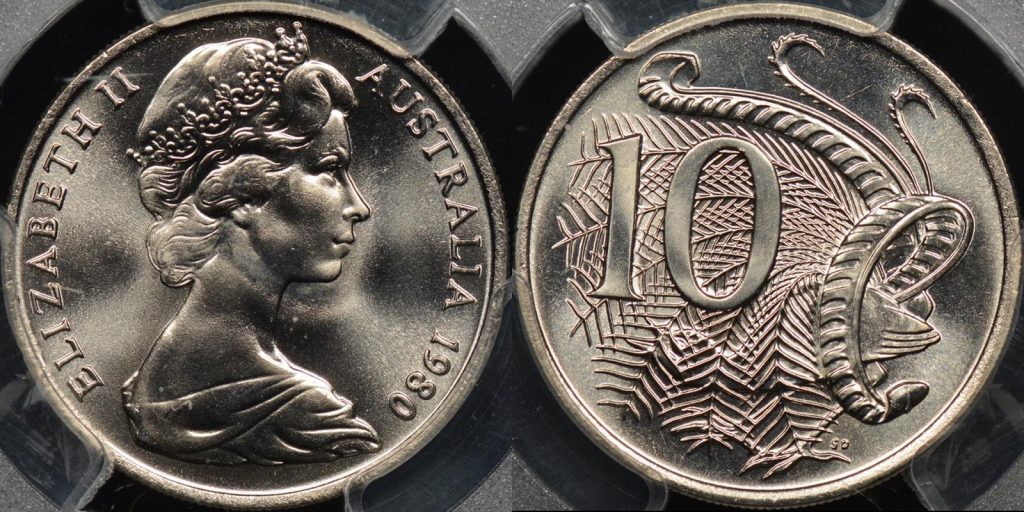 Australia 1980 10 cent GEM Uncirculated PCGS MS67