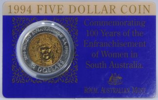 1990 Australia $5 UNC Coin The ANZAC 75th Anniversary Simpson and his Donkey 
