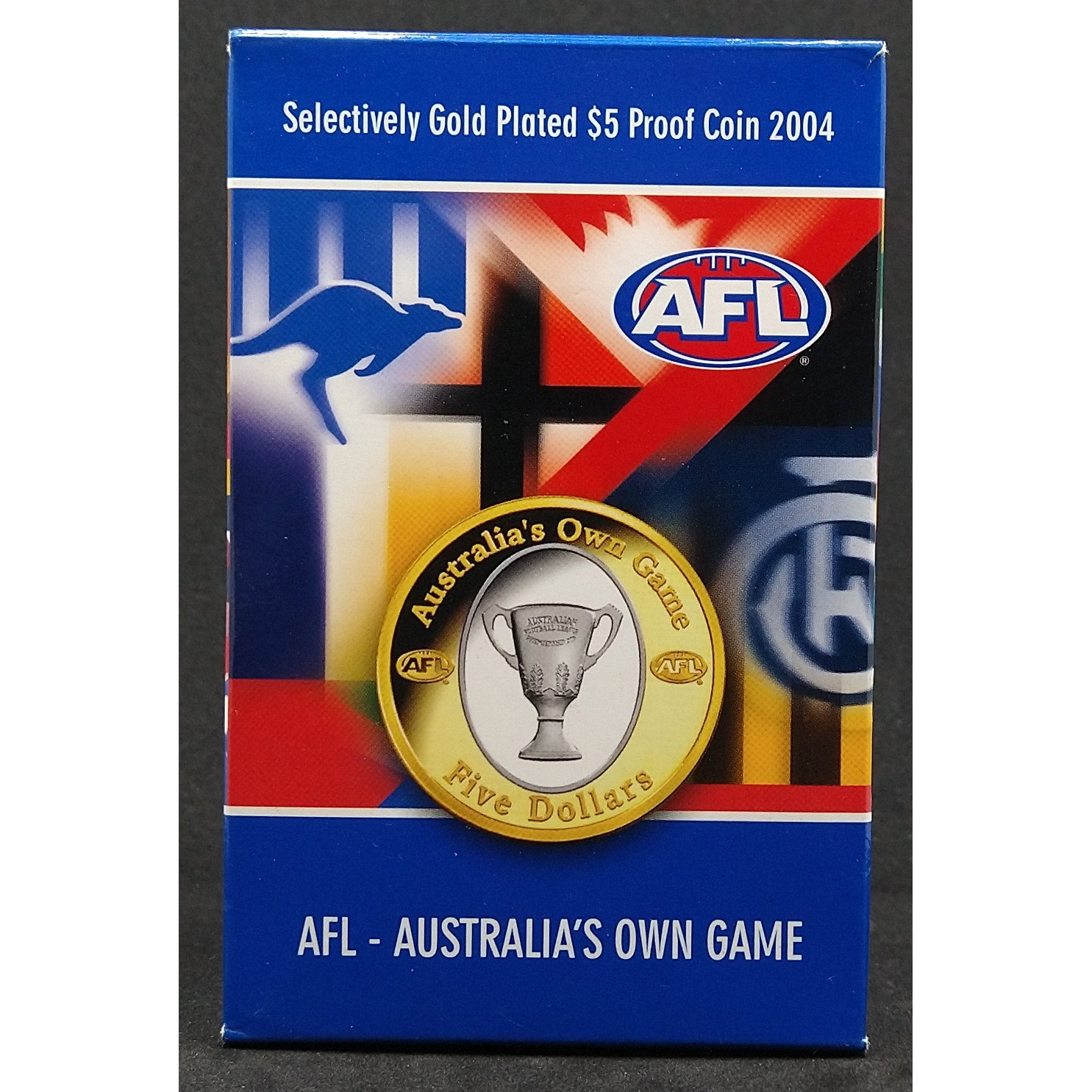 2004 AFL Football $5 Selectively Gold Plated Proof Coin