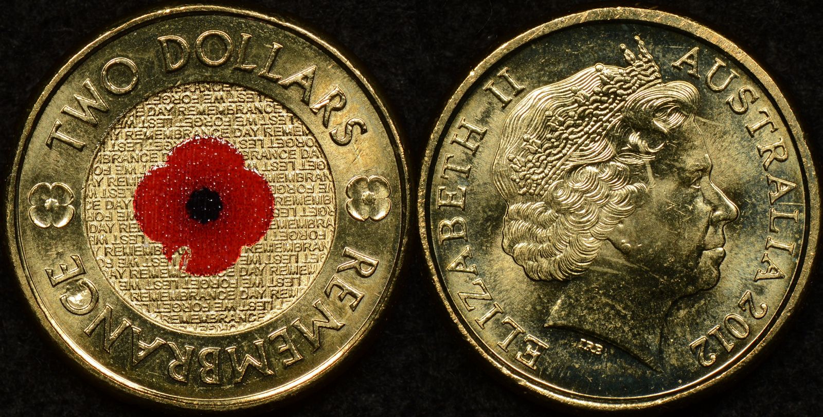 Australia 2012 2 Red Poppy Uncirculated Chipped Paint The Purple Penny australia-2012-2-red-poppy-uncirculated-chipped-paint-the-purple-penny