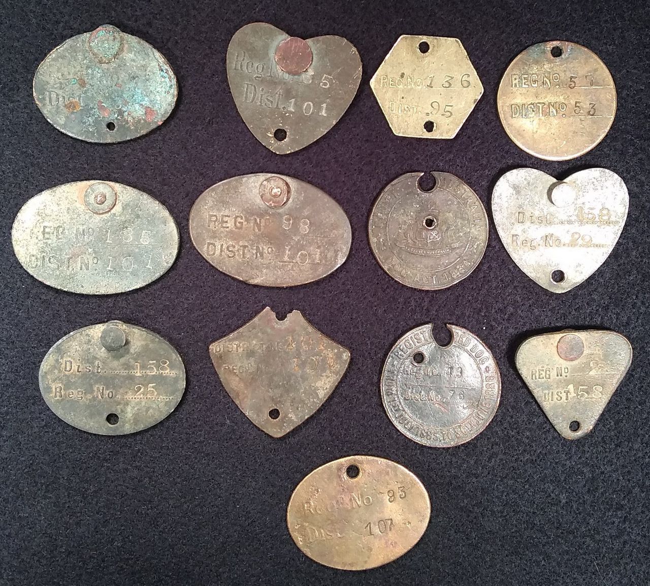 Dog registration tags on sale