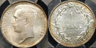 Belgium 1913 franc km 72 PCGS MS64 Choice Uncirculated