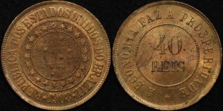 Brazil 1908 40 reis km 491 Uncirculated