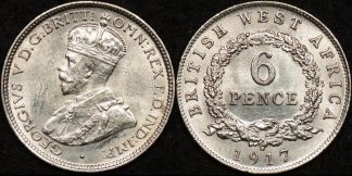 British west africa 1917 h sixpence 6d km 11 Uncirculated