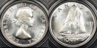 Canada 1957 10 cent 10c km 51 PCGS MS64 Choice Uncirculated