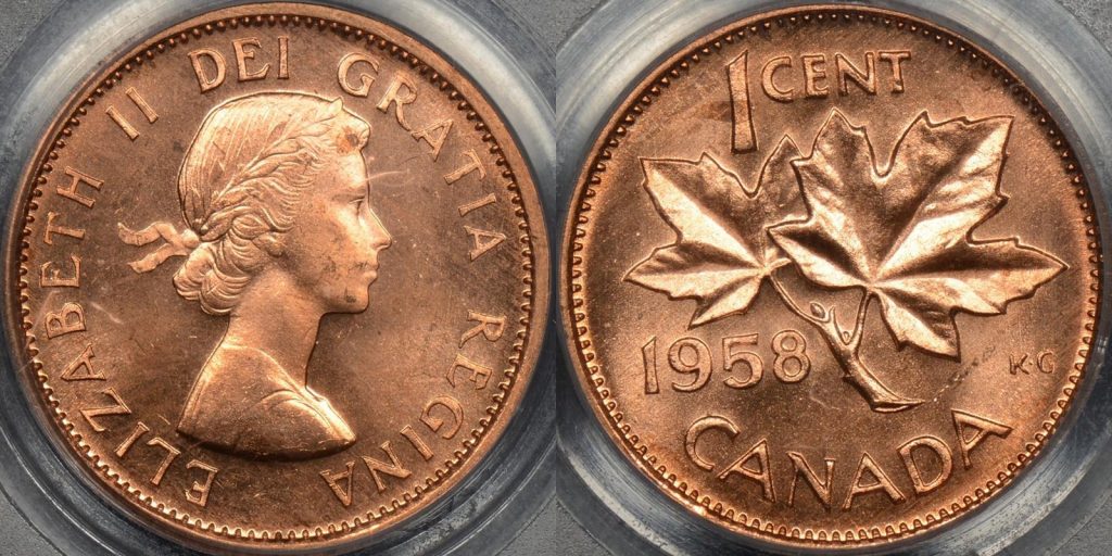 Canada 1958 cent 1c km 49 PCGS MS64rd red Choice Uncirculated