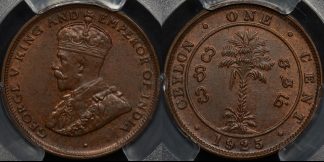 Ceylon 1925 cent km 107 PCGS MS63bn Choice Uncirculated