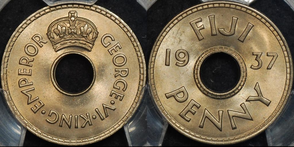 Fiji 1937 penny 1d km 7 PCGS MS65 GEM Uncirculated