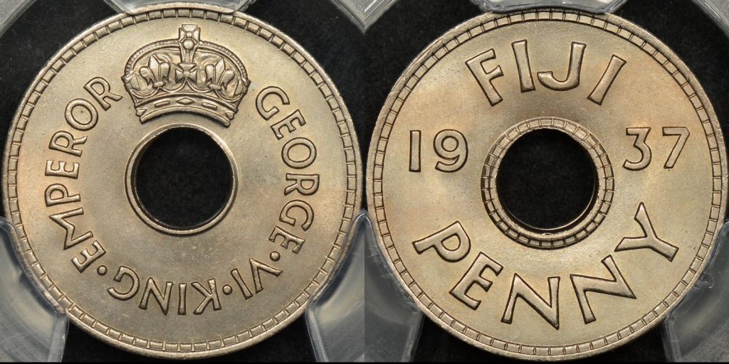 Fiji 1937 penny 1d km 7 PCGS MS66 GEM Uncirculated