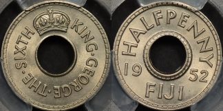 Fiji 1952 half penny 1 2d km 16 PCGS MS65 GEM Uncirculated