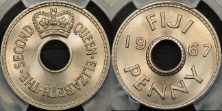 Fiji 1967 penny 1d km 21 PCGS MS66 GEM Uncirculated