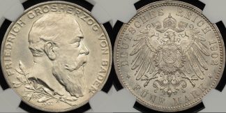 Germany german states baden1902 5 mark km 273 NGC MS63 Choice Uncirculated