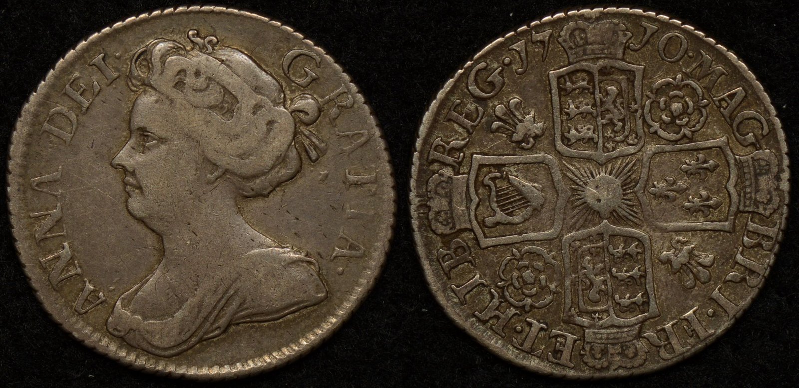Great Britain 1710 Anne Sixpence about Very Fine - The Purple Penny