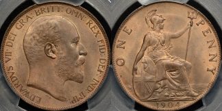 Great britain 1904 penny 1d km 794.2 PCGS MS65rb GEM Uncirculated