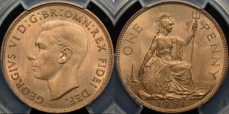 Great britain 1951 penny 1d km 869 PCGS MS65rd GEM Uncirculated