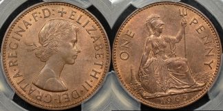 Great britain 1965 penny 1d km 897 PCGS MS65rb GEM Uncirculated