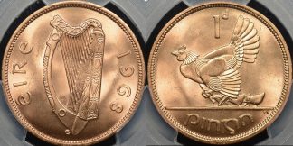 Ireland 1968 penny km 11 GEM Uncirculated PCGS MS65rd red