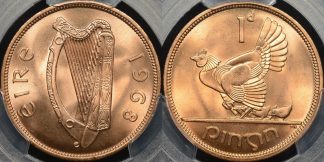 Ireland 1968 penny km 11 GEM Uncirculated PCGS MS66rd red