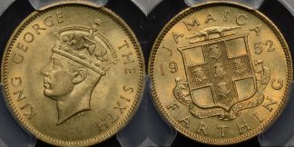 Jamaica 1952 farthing 1 4d PCGS MS65 GEM Uncirculated