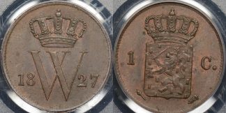 Netherlands 1827 1 cent km 47 PCGS MS62bn Uncirculated