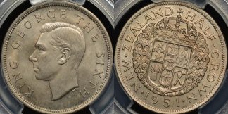 New zealand 1951 half crown PCGS MS65 GEM Uncirculated