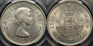 New zealand 1953 crown 5s PCGS MS62 Uncirculated