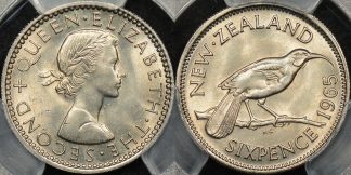 New zealand 1965 6d broken wing variety PCGS MS65