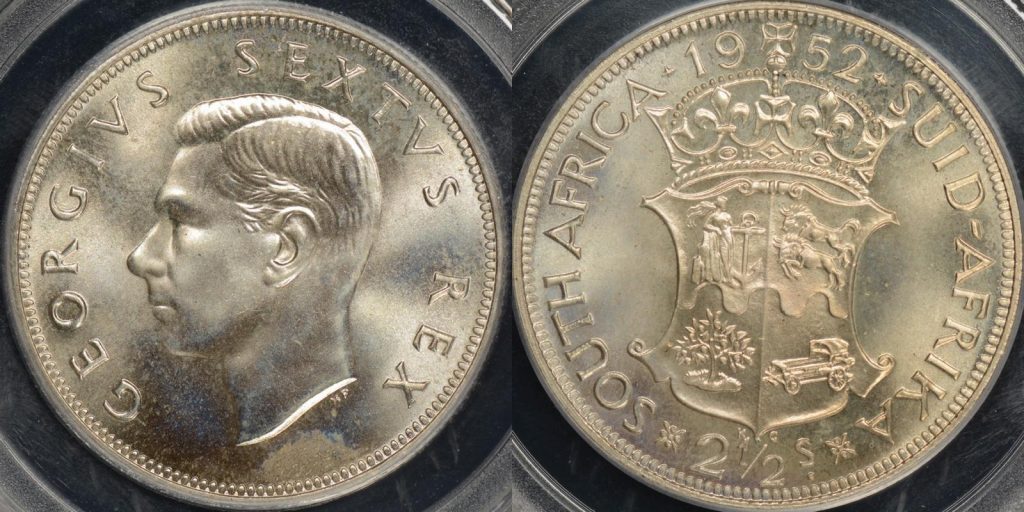 South africa 1952 2 1 2 shillings km 39.2 PCGS PR66 proof